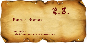 Moosz Bence névjegykártya
